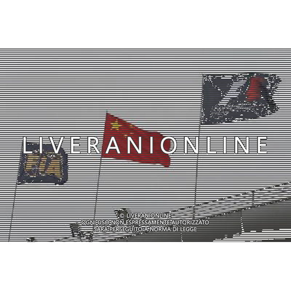 FIA, Chinese, and F1 flags. 09.04.2015. Formula 1 World Championship, Rd 3, Chinese Grand Prix, Shanghai, China, Preparation Day. /Agenzia Aldo Liverani sas - ITALY ONLY - EDITORIAL USE ONLY - GP F1 CINA