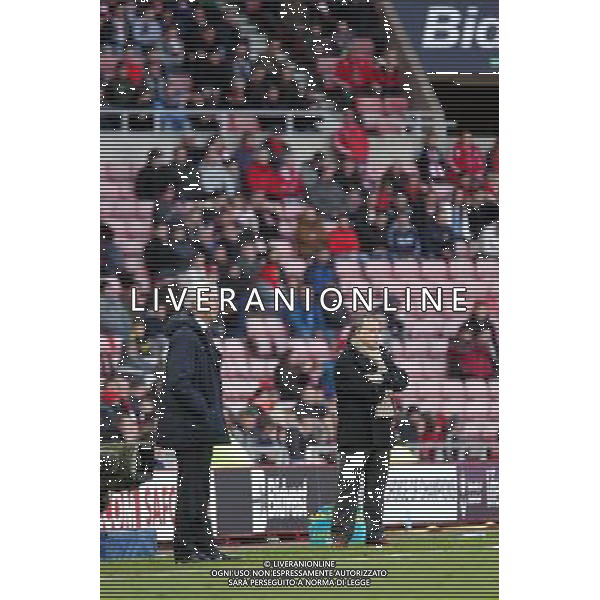 Empty seats at the Stadium of Light as Sunderland manager Dick Advocaat (right) watches his side slip to a 4 - 1 defeat to Alan Pardew\'s (foreground) Crystal Palace side Photographer Rich Linley/CameraSport Football - Barclays Premiership - Sunderland v Crystal Palace - Saturday 11th April 2015 - Sunderland Stadium of Light - Sunderland © CameraSport - 43 Linden Ave. Countesthorpe. Leicester. England. LE8 5PG - Tel: +44 (0) 116 277 4147 - admin@camerasport.com - www.camerasport.com AG ALDO LIVERANI SAS ONLY ITALY