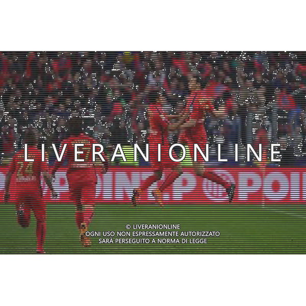 Joie MARQUINHOS / Zlatan IBRAHIMOVIC - 11.04.2015 - Bastia / PSG - Finale de la Coupe de Ligue 2015 Photo : Dave Winter / Icon Sport AG ALDO LIVERANI SAS ONLY ITALY