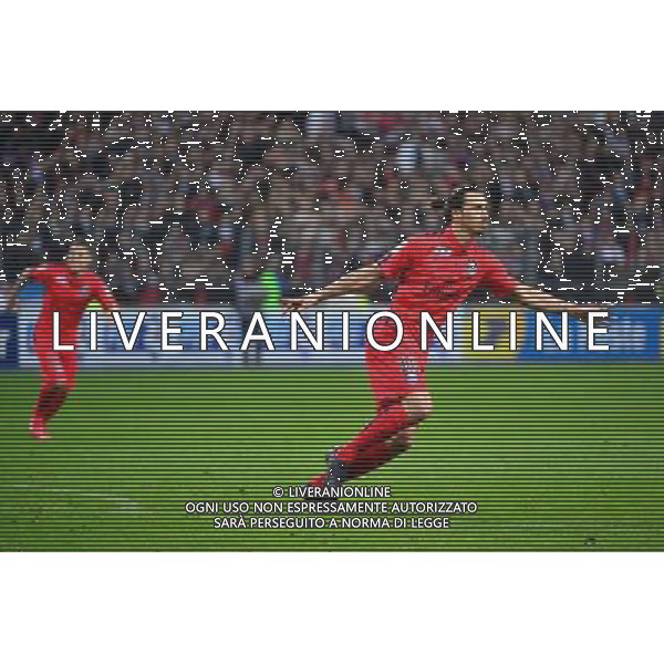 Joie Zlatan IBRAHIMOVIC - 11.04.2015 - Bastia / PSG - Finale de la Coupe de Ligue 2015 Photo : Dave Winter / Icon Sport AG ALDO LIVERANI SAS ONLY ITALY