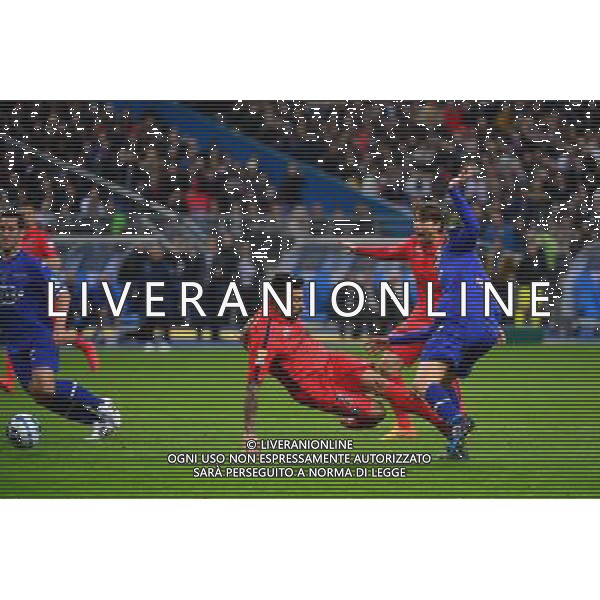 Ezequiel LAVEZZI / faute de Sebastien SQUILLACI / Penalty - 11.04.2015 - Bastia / PSG - Finale de la Coupe de la Ligue 2015 Photo : Dave Winter / Icon Sport AG ALDO LIVERANI SAS ONLY ITALY
