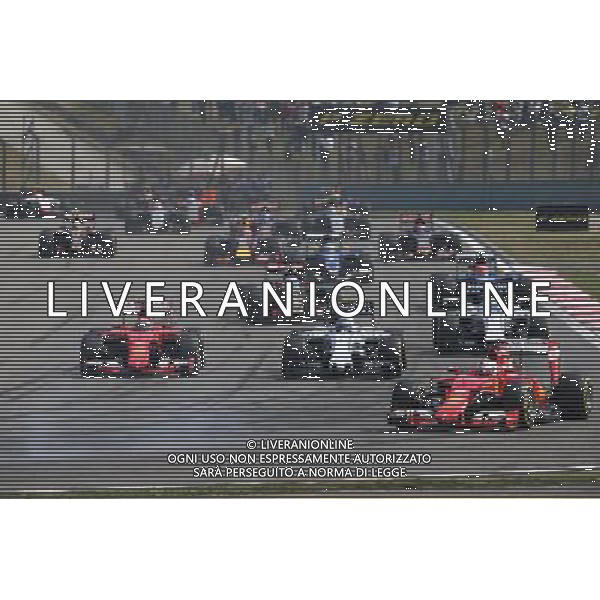 Sebastian Vettel (GER) Ferrari SF15-T at the start of the race. 12.04.2015. Formula 1 World Championship, Rd 3, Chinese Grand Prix, Shanghai, China, Race Day. 