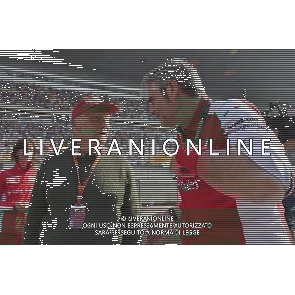 (L to R): Niki Lauda (AUT) Mercedes Non-Executive Chairman with Maurizio Arrivabene (ITA) Ferrari Team Principal. 12.04.2015. Formula 1 World Championship, Rd 3, Chinese Grand Prix, Shanghai, China, Race Day. AG ALDO LIVERANI SAS ONLY ITALY