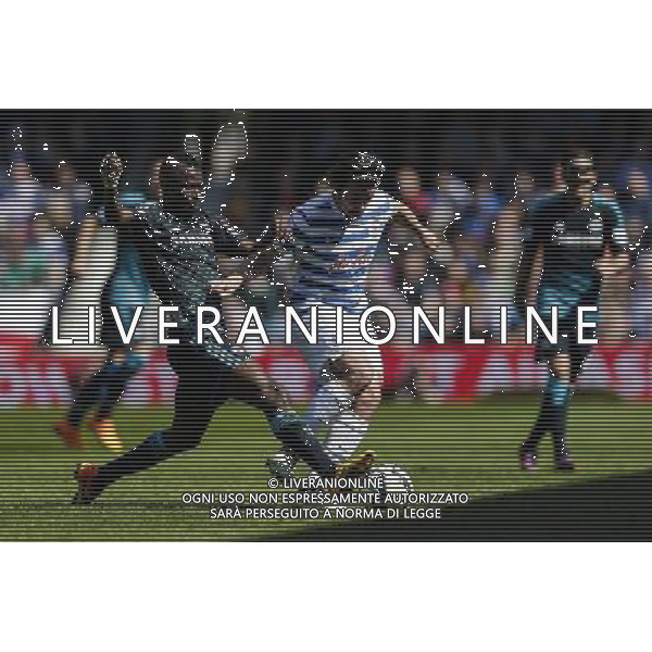 Chelsea\'s Ramires under pressure from Queens Park Rangers\' Joey Barton Photographer Craig Mercer/CameraSport Football - Barclays Premiership - Queens Park Rangers v Chelsea - Sunday 12th April 2015 - Loftus Road - London Â© CameraSport - 43 Linden Ave. Countesthorpe. Leicester. England. LE8 5PG - Tel: +44 (0) 116 277 4147 - admin@camerasport.com - www.camerasport.com AG ALDO LIVERANI SAS ONLY ITALY