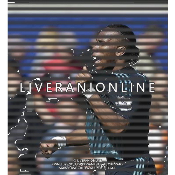 Chelsea\'s Didier Drogba celebrates his side\'s 0-1 victory at the final whistle Photographer Craig Mercer/CameraSport Football - Barclays Premiership - Queens Park Rangers v Chelsea - Sunday 12th April 2015 - Loftus Road - London Â© CameraSport - 43 Linden Ave. Countesthorpe. Leicester. England. LE8 5PG - Tel: +44 (0) 116 277 4147 - admin@camerasport.com - www.camerasport.com AG ALDO LIVERANI SAS ONLY ITALY