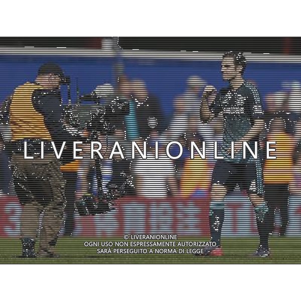 Chelsea\'s Cesc Fabregas celebrates his side\'s 0-1 victory at the final whistle Photographer Craig Mercer/CameraSport Football - Barclays Premiership - Queens Park Rangers v Chelsea - Sunday 12th April 2015 - Loftus Road - London Â© CameraSport - 43 Linden Ave. Countesthorpe. Leicester. England. LE8 5PG - Tel: +44 (0) 116 277 4147 - admin@camerasport.com - www.camerasport.com AG ALDO LIVERANI SAS ONLY ITALY
