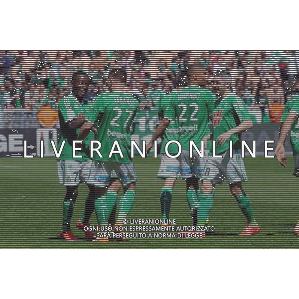 JOIE DE Max Alain GRADEL / Franck TABANOU - 12.04.2015 - Saint Etienne / Nantes - 32eme journee de Ligue 1 Photo : Jean Paul Thomas / Icon Sport AG ALDO LIVERANI SAS ONLY ITALY