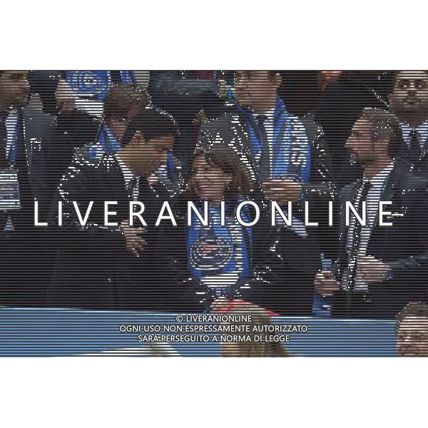 NASSER AL KHELAIFI / ANNE HIDALGO - 11.04.2015 - Bastia / PSG - Finale de la Coupe de la Ligue 2015 Photo : Visual / Icon Sport