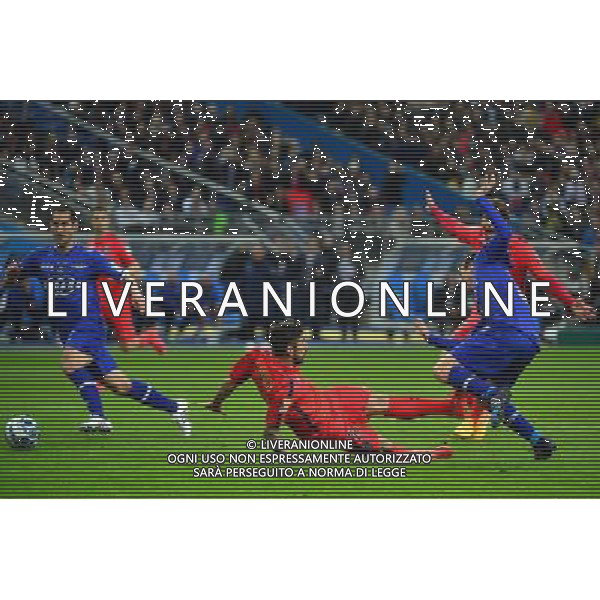 Ezequiel LAVEZZI / faute de Sebastien SQUILLACI / Penalty - 11.04.2015 - Bastia / PSG - Finale de la Coupe de la Ligue 2015 Photo : Dave Winter / Icon Sport