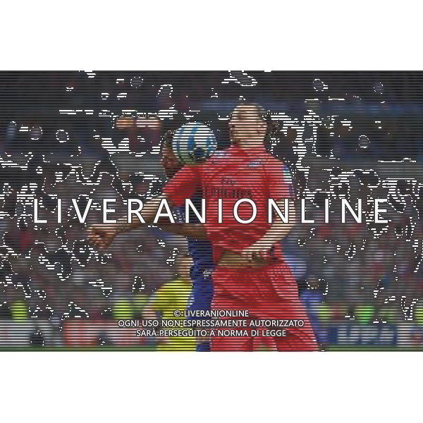 Zlatan IBRAHIMOVIC / Gilles CIONI - 11.04.2015 - Bastia / PSG - Finale de la Coupe de la Ligue 2015 Photo : Dave Winter / Icon Sport
