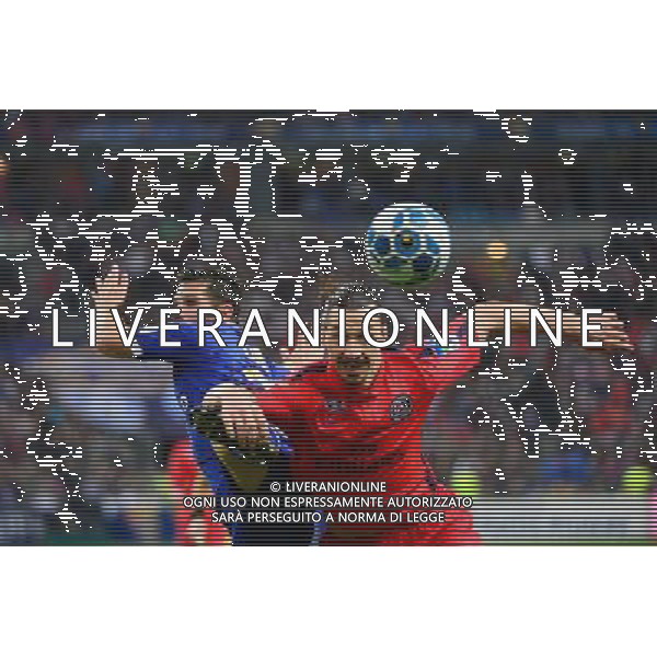 Zlatan IBRAHIMOVIC / Gilles CIONI - 11.04.2015 - Bastia / PSG - Finale de la Coupe de la Ligue 2015 Photo : Dave Winter / Icon Sport