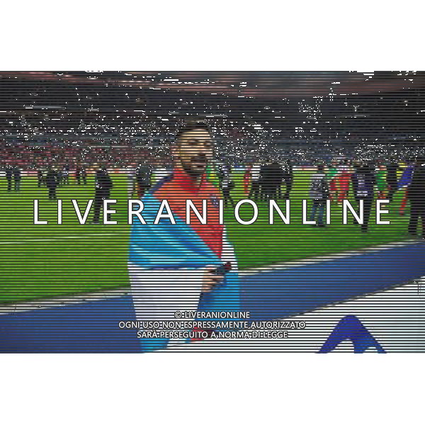 Victoire du PSG / Ezequiel LAVEZZI - 11.04.2015 - Bastia / PSG - Finale de la Coupe de la Ligue 2015 Photo : Dave Winter / Icon Sport