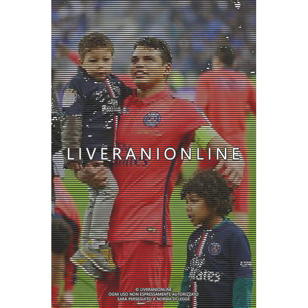 Victoire du PSG / Thiago SILVA - 11.04.2015 - Bastia / PSG - Finale de la Coupe de la Ligue 2015 Photo : Dave Winter / Icon Sport