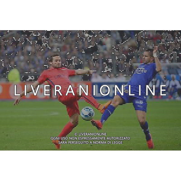 Yohan CABAYE / Ryad BOUDEBOUZ - 11.04.2015 - Bastia / PSG - Finale de la Coupe de la Ligue 2015 Photo : Dave Winter / Icon Sport