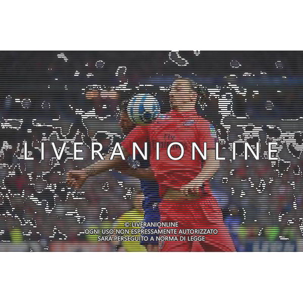 Zlatan IBRAHIMOVIC / Gilles CIONI - 11.04.2015 - Bastia / PSG - Finale de la Coupe de la Ligue 2015 Photo : Dave Winter / Icon Sport
