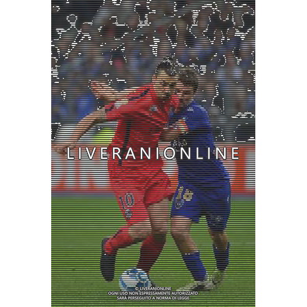 Zlatan IBRAHIMOVIC / Yannick CAHUZAC - 11.04.2015 - Bastia / PSG - Finale de la Coupe de la Ligue 2015 Photo : Dave Winter / Icon Sport