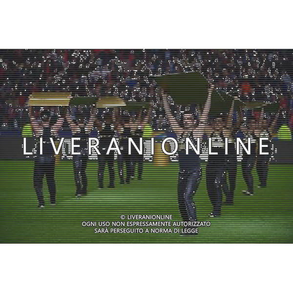 Animation avant match - 11.04.2015 - Bastia / PSG - Finale de la Coupe de la Ligue 2015 Photo : Dave Winter / Icon Sport