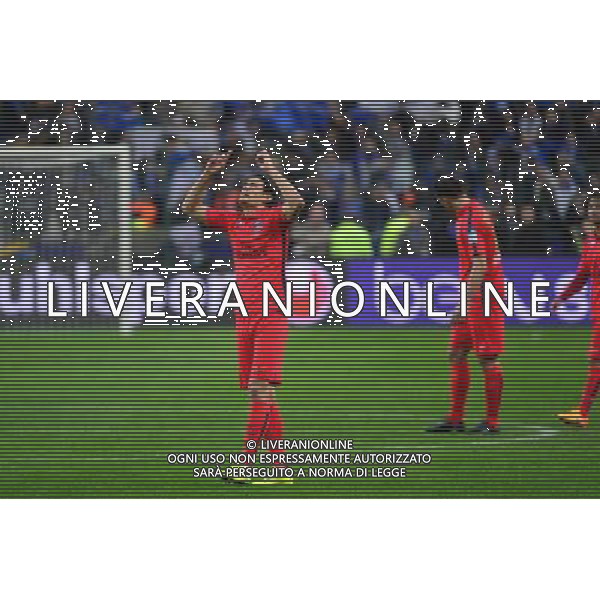 Joie Edinson CAVANI - 11.04.2015 - Bastia / PSG - Finale de la Coupe de la Ligue 2015 Photo : Dave Winter / Icon Sport