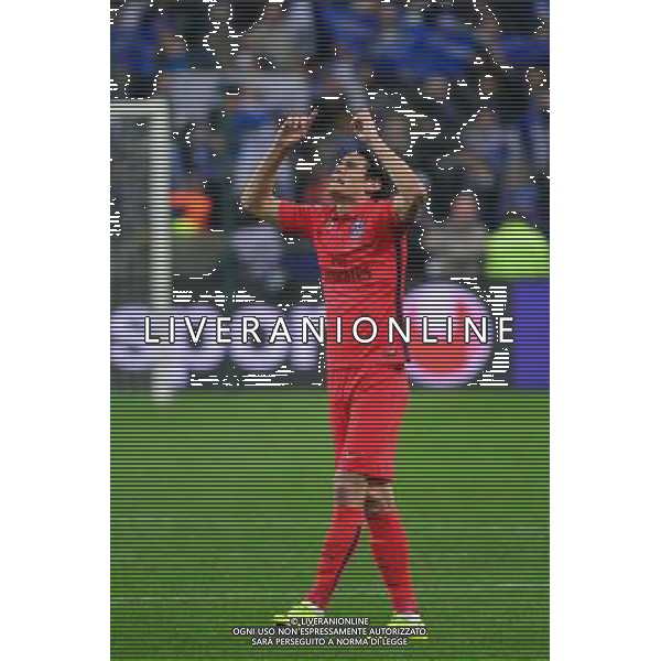 Joie Edinson CAVANI - 11.04.2015 - Bastia / PSG - Finale de la Coupe de la Ligue 2015 Photo : Dave Winter / Icon Sport