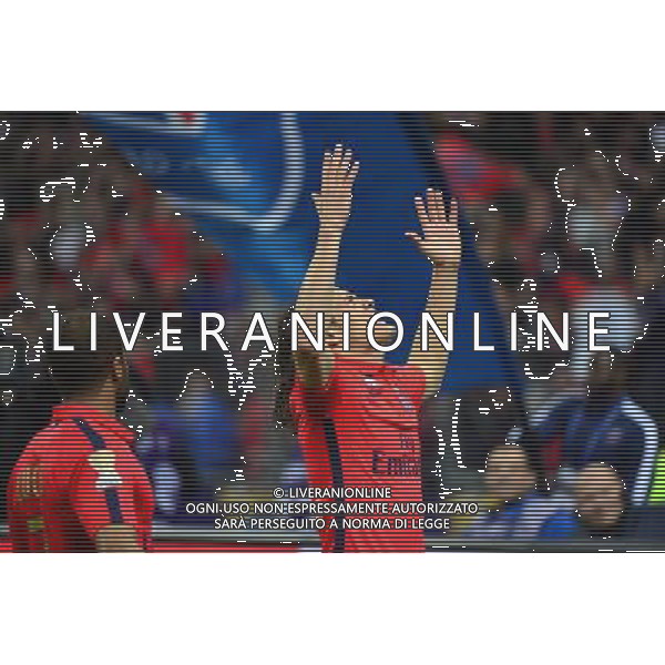 Joie Edinson CAVANI - 11.04.2015 - Bastia / PSG - Finale de la Coupe de la Ligue 2015 Photo : Dave Winter / Icon Sport