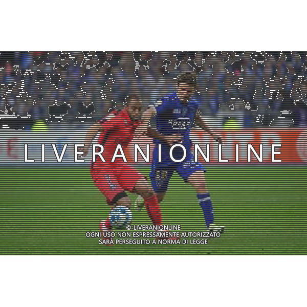 LUCAS MOURA / Yannick CAHUZAC - 11.04.2015 - Bastia / PSG - Finale de la Coupe de la Ligue 2015 Photo : Dave Winter / Icon Sport