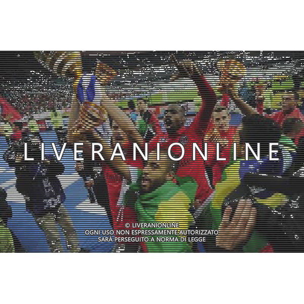 Victoire du PSG / Edinson CAVANI / Blaise MATUIDI / LUCAS MOURA / MARQUINHOS - 11.04.2015 - Bastia / PSG - Finale de la Coupe de la Ligue 2015 Photo : Dave Winter / Icon Sport