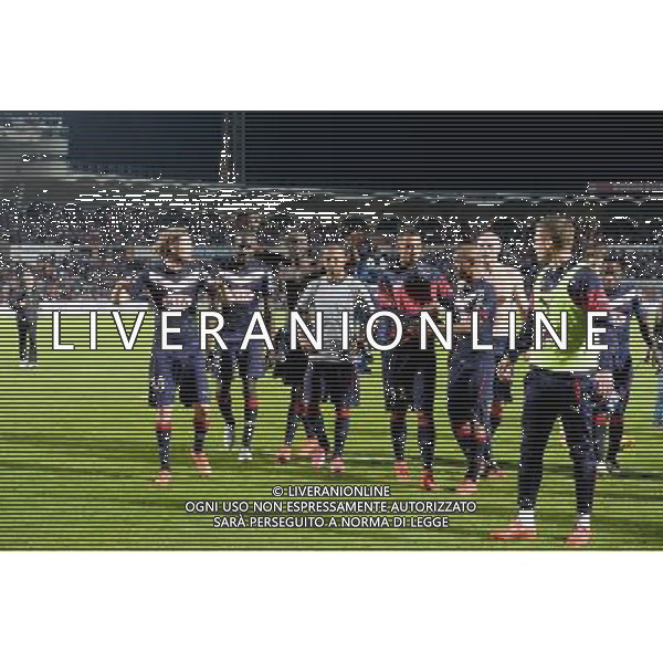 Joie Bordeaux - Jaroslav PLASIL / Diego ROLAN / MARIANO - 12.04.2015 - Bordeaux / Marseille - 32eme journee de Ligue 1 Photo : Caroline Blumberg / Icon Sport AG ALDO LIVERANI SAS ONLY ITALY