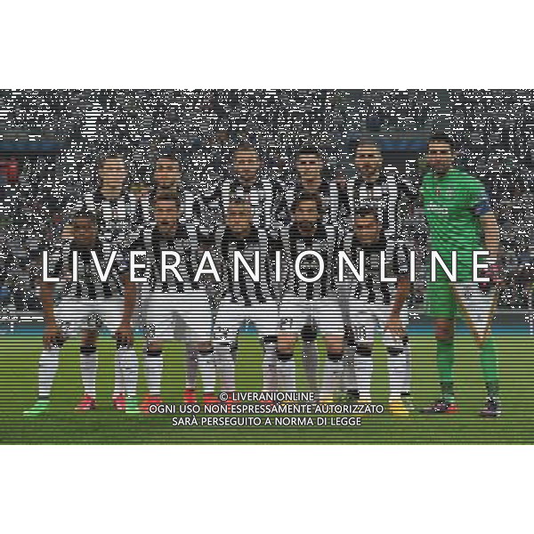 UEFA Champions League 2014/2015 Quarti di Finale Andata Torino - 14.04.2015 Juventus-Monaco Nella Foto: juventus squadra formazione lichtsteiner,pereyra,chiellini,morata,bonucci,buffon,evra,marchisio,vidal,pirlo,tevez /Ph.Vitez-Ag. Aldo Liverani
