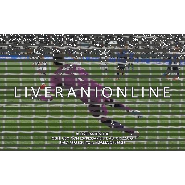 UEFA Champions League 2014/2015 Quarti di Finale Andata Torino - 14.04.2015 Juventus-Monaco Nella Foto: il gol su rigore di vidal arturo /Ph.Vitez-Ag. Aldo Liverani