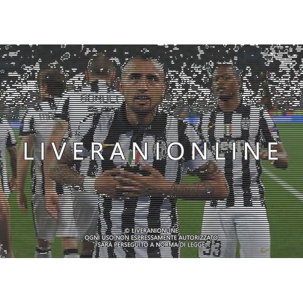 UEFA Champions League 2014/2015 Quarti di Finale Andata Torino - 14.04.2015 Juventus-Monaco Nella Foto: esultanza dopo il gol su rigore di vidal arturo /Ph.Vitez-Ag. Aldo Liverani