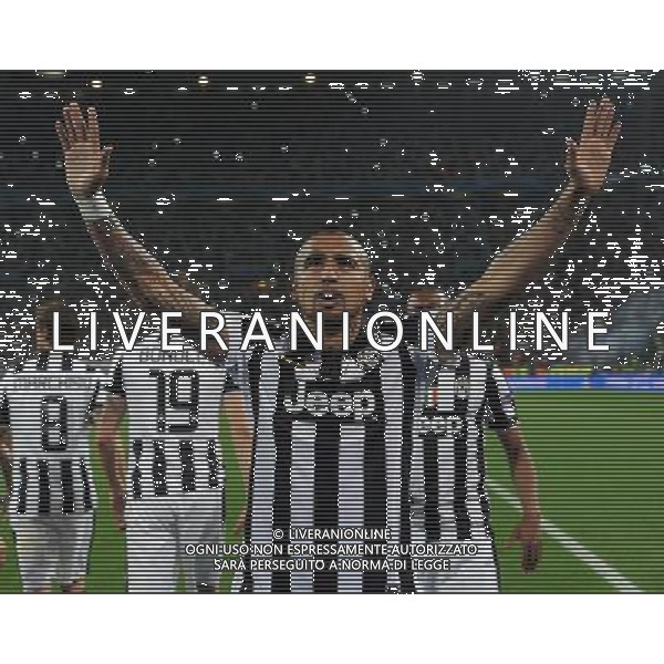 UEFA Champions League 2014/2015 Quarti di Finale Andata Torino - 14.04.2015 Juventus-Monaco Nella Foto: esultanza dopo il gol su rigore di vidal arturo /Ph.Vitez-Ag. Aldo Liverani