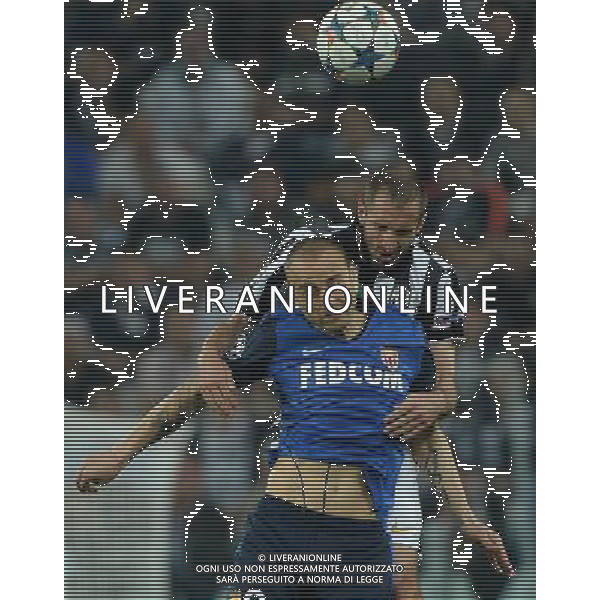 UEFA Champions League 2014/2015 Quarti di Finale Andata Torino - 14.04.2015 Juventus-Monaco Nella Foto:berbatov e giorgio chiellini /Ph.Vitez-Ag. Aldo Liverani