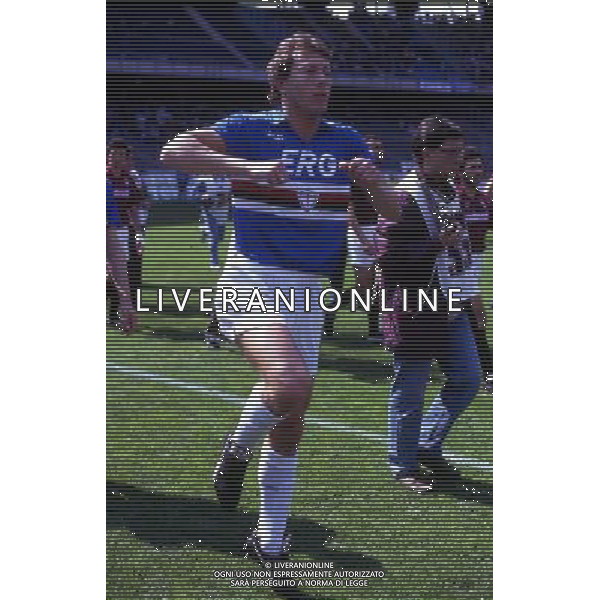 RETROSPETTIVA MANNINI MORENO CALCIATORE NELLA FOTO MANNINI MORENO CON LA MAGLIA DELLA SAMPDORIA AG ALDO LIVERANI SAS