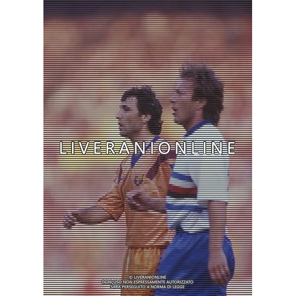 RETROSPETTIVA MANNINI MORENO CALCIATORE NELLA FOTO MANNINI MORENO Hristo Stoichkov AG ALDO LIVERANI SAS