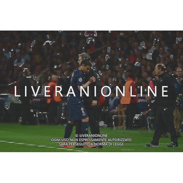 Blessure Thiago SILVA / Laurent BLANC - 15.04.2015 - Paris Saint Germain / Barcelone - 1/4Finale Aller Champions League Photo : Dave Winter / Icon Sport AG ALDO LIVERANI SAS ONLY ITALY