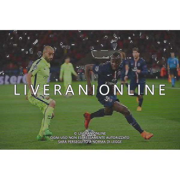 Blaise MATUIDI / Javier MASCHERANO - 15.04.2015 - Paris Saint Germain / Barcelone - 1/4Finale Aller Champions League Photo : Dave Winter / Icon Sport AG ALDO LIVERANI SAS ONLY ITALY