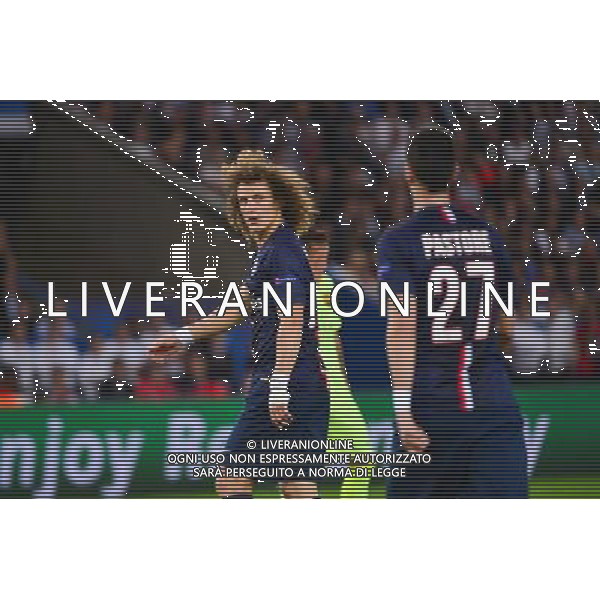David LUIZ / Javier PASTORE - 15.04.2015 - Paris Saint Germain / Barcelone - 1/4Finale Aller Champions League Photo : Dave Winter / Icon Sport AG ALDO LIVERANI SAS ONLY ITALY