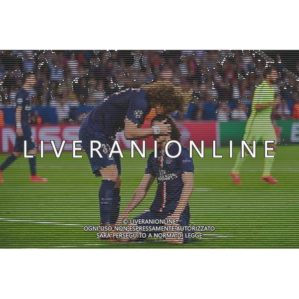 Deception Edinson CAVANI / David LUIZ - 15.04.2015 - Paris Saint Germain / Barcelone - 1/4Finale Aller Champions League Photo : Dave Winter / Icon Sport AG ALDO LIVERANI SAS ONLY ITALY