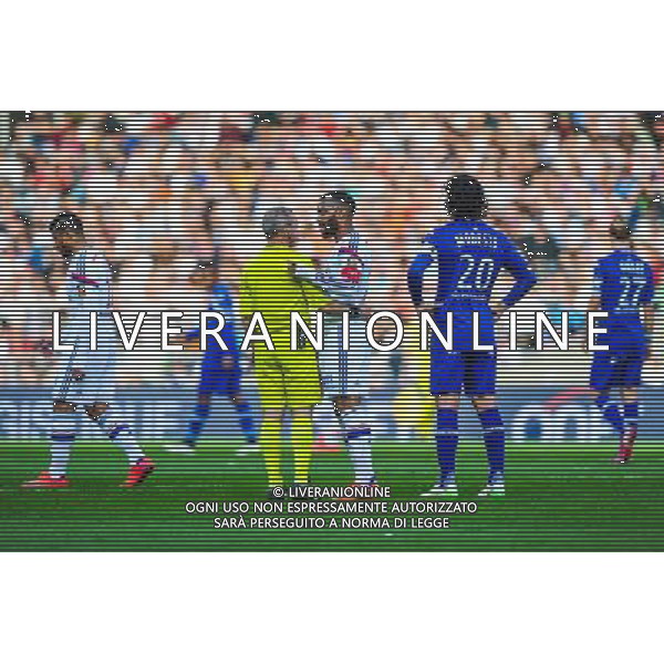 Lionel JAFFREDO / Alexandre LACAZETTE - 15.04.2015 - Lyon / Bastia - 32eme journee de Ligue 1 Photo : Jean Paul Thomas / Icon Sport AG ALDO LIVERANI SAS ONLY ITALY