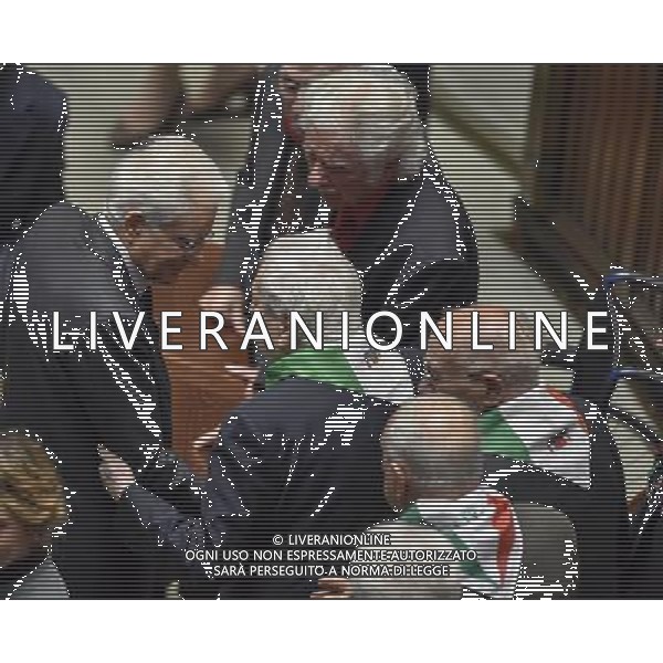 Roma - 16/04/2015 - Montecitorio - Celebrazione del Settantesimo Anniversario della Liberazione - nella foto: Sergio Zavoli saluta i partigiani presenti in aula / Ph. Fabrizio Corradetti - Ag. Aldo Liverani Sas