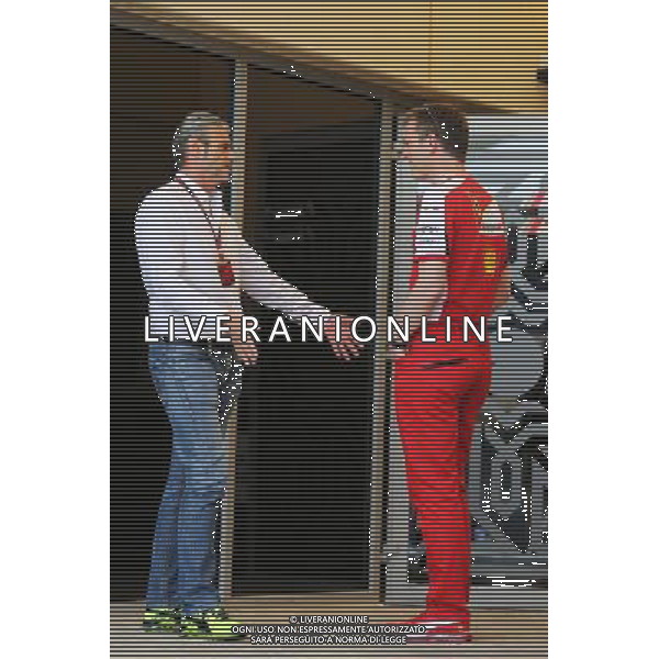 (L to R): Maurizio Arrivabene (ITA) Ferrari Team Principal with James Allison (GBR) Ferrari Chassis Technical Director. 16.04.2015. Formula 1 World Championship, Rd 4, Bahrain Grand Prix, Sakhir, Bahrain, Preparation Day. AG ALDO LIVERANI SAS ONLY ITALY