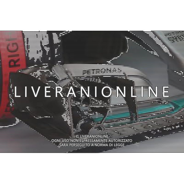 Mercedes AMG F1 W06 front wing detail. 17.04.2015. Formula 1 World Championship, Rd 4, Bahrain Grand Prix, Sakhir, Bahrain, Practice Day /Agenzia Aldo Liverani Sas - ITALY ONLY - EDITORIAL USE ONLY - PROVE LIBERE
