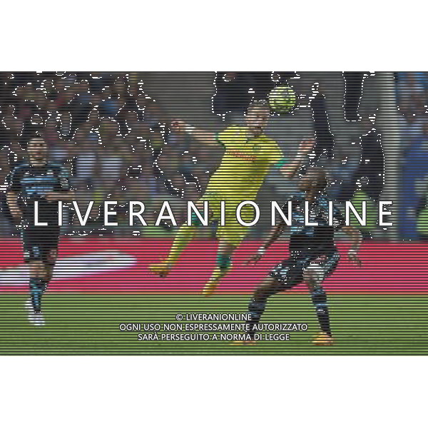 Lucas DEAUX / Rod FANNI - 17.04.2015 - Nantes / Marseille - 33eme journee de Ligue 1 Photo : Vincent Michel / Icon Sport AG ALDO LIVERANI SAS ONLY ITALY
