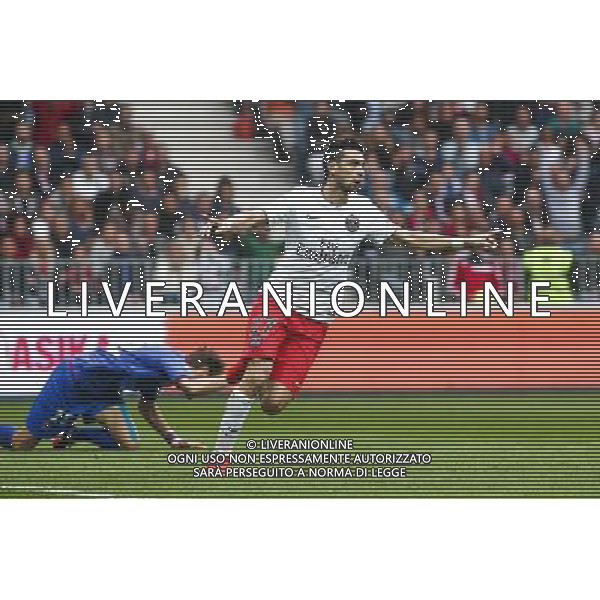 Joie PSG - Javier PASTORE - 18.04.2015 - Nice / Paris Saint Germain - 33eme journee de Ligue 1 Photo : Serge Haouzi / Icon Sport AG ALDO LIVERANI SAS ONLY ITALY