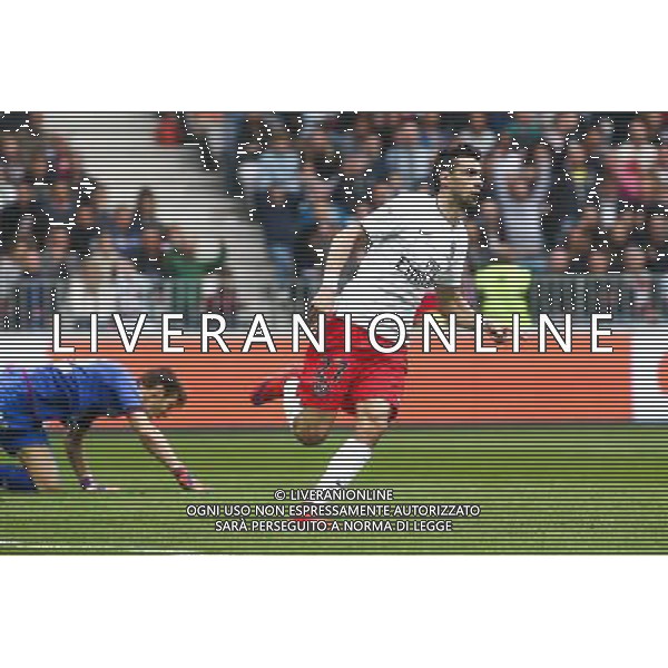 Joie PSG - Javier PASTORE - 18.04.2015 - Nice / Paris Saint Germain - 33eme journee de Ligue 1 Photo : Serge Haouzi / Icon Sport AG ALDO LIVERANI SAS ONLY ITALY