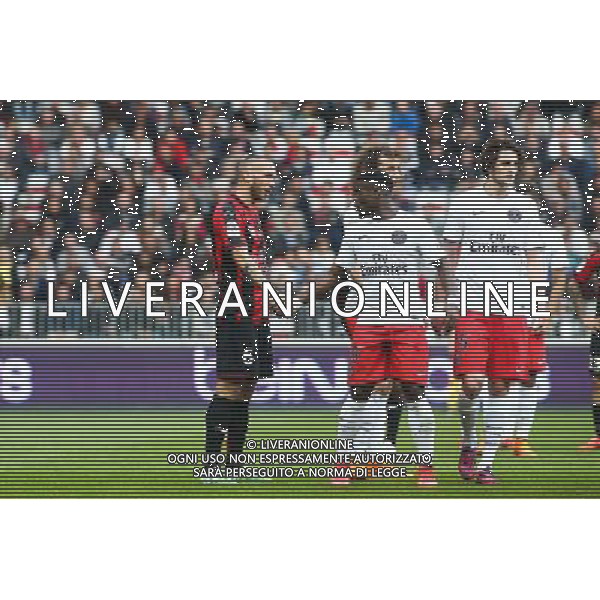 Didier DIGARD / Serge AURIER - 18.04.2015 - Nice / Paris Saint Germain - 33eme journee de Ligue 1 Photo : Serge Haouzi / Icon Sport /Agenzia Aldo Liverani sas - ITALY ONLY - EDITORIAL USE ONLY