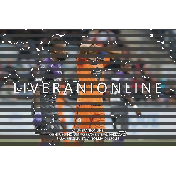 Deception Jordan AYEW - 18.04.2015 - Lorient / Toulouse - 33eme journee de Ligue 1 Photo : Vincent Michel / Icon Sport /Agenzia Aldo Liverani sas - ITALY ONLY - EDITORIAL USE ONLY