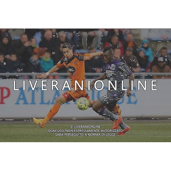 Gianni BRUNO / Steeve YAGO - 18.04.2015 - Lorient / Toulouse - 33eme journee de Ligue 1 Photo : Vincent Michel / Icon Sport /Agenzia Aldo Liverani sas - ITALY ONLY - EDITORIAL USE ONLY