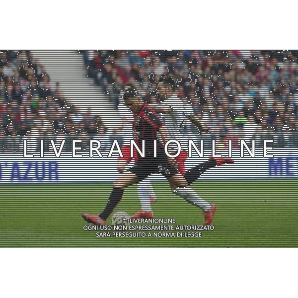 Valentin EYSSERIC / Ezequiel LAVEZZI - 18.04.2015 - Nice / Paris Saint Germain - 33eme journee de Ligue 1 Photo : Serge Haouzi / Icon Sport AG ALDO LIVERANI SAS ONLY ITALY