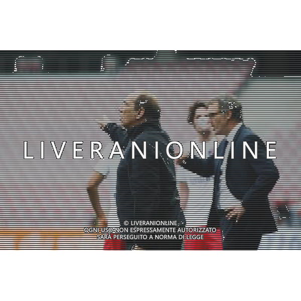 Jean Louis GASSET / Laurent BLANC - 18.04.2015 - Nice / Paris Saint Germain - 33eme journee de Ligue 1 Photo : Serge Haouzi / Icon Sport AG ALDO LIVERANI SAS ONLY ITALY